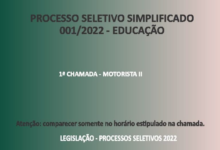 PROCESSO SELETIVO