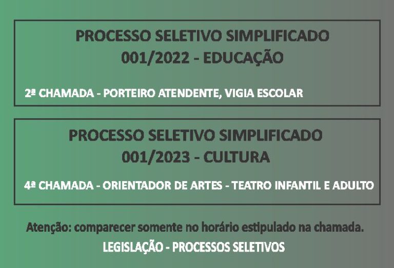 PROCESSO SELETIVO