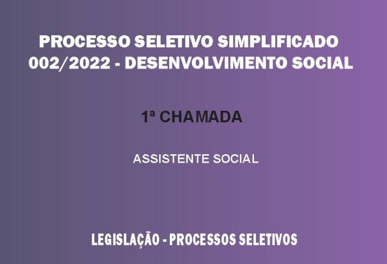 PROCESSO SELETIVO