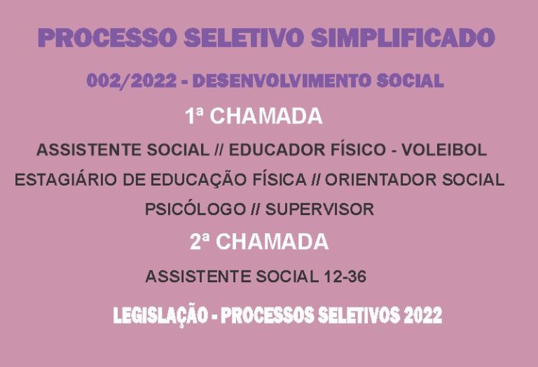 PSS 002-22 CHAMADAS
