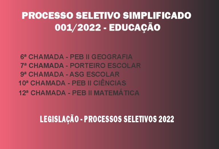 PROCESSO SELETIVO