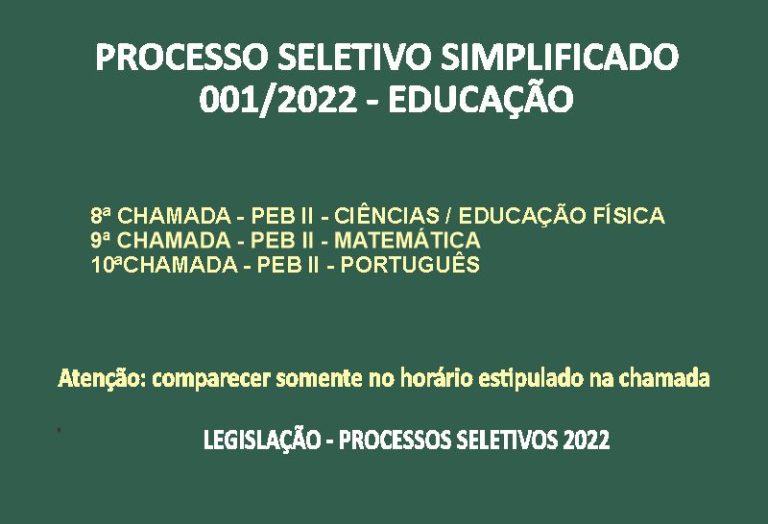 PROCESSO SELETIVO