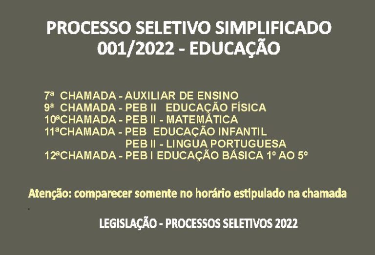 PROCESSO SELETIVO