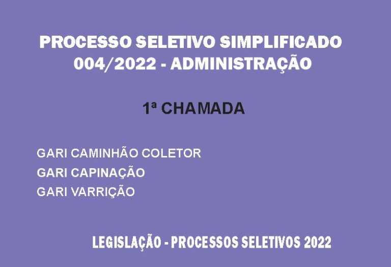 Chamadas Edital 004/22