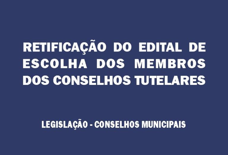 RETIFICAÇÃO CONSELHO TUTELAR