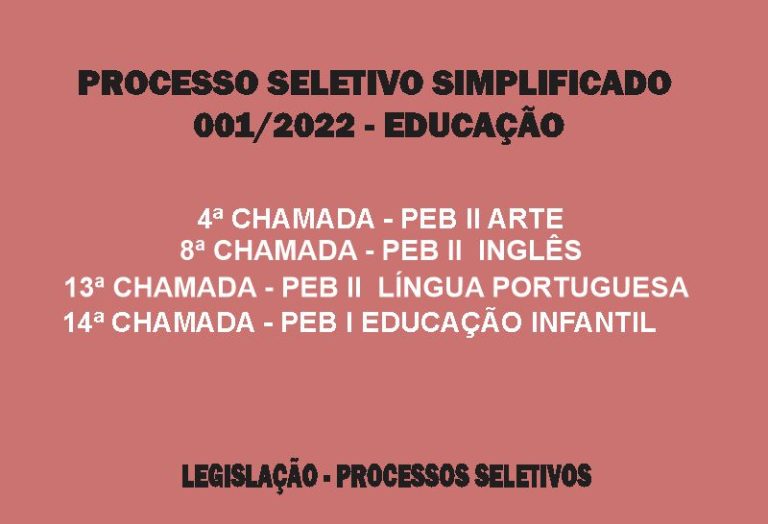 PSS 001/22 – CHAMADAS