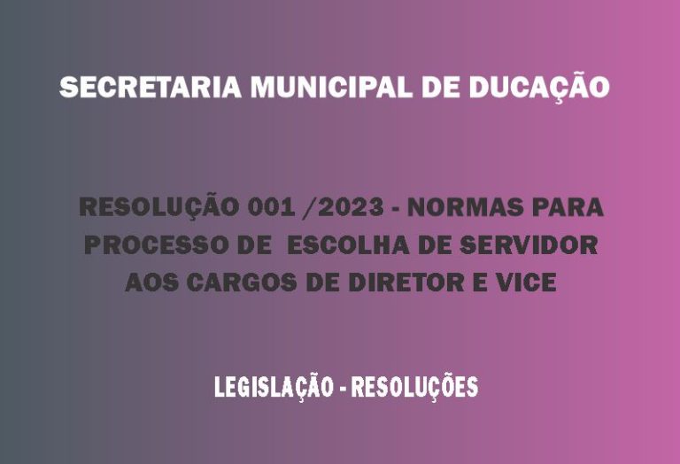 Resolução 001/2023