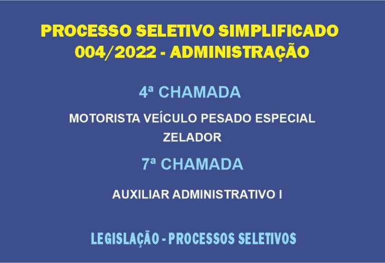 Nova chamada PSS 004/22