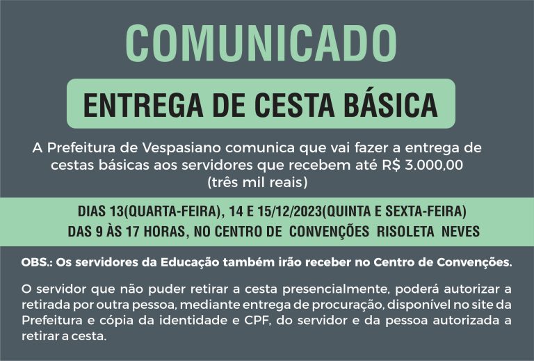 Distribuição de cestas