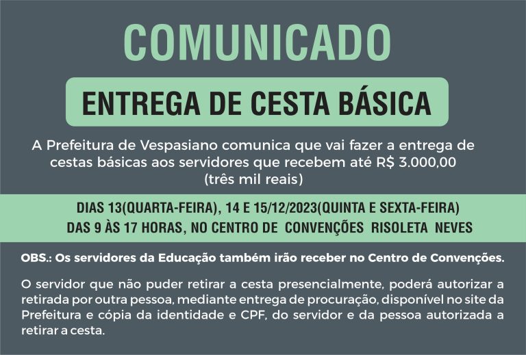 Distribuição de cestas