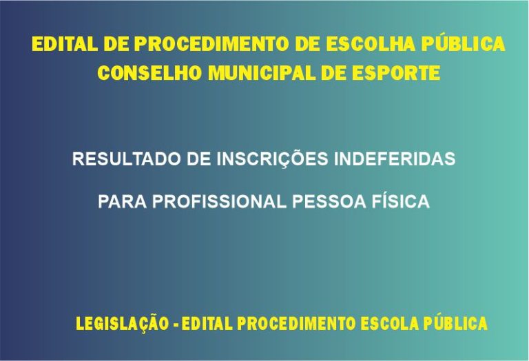 Escolha pública – Cons. Esporte