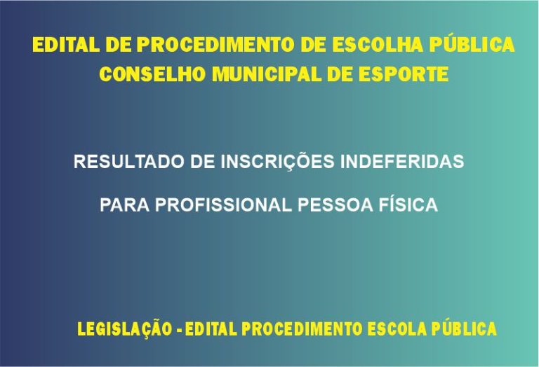 Escolha pública – Cons. Esporte