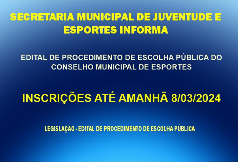 Inscrições Conselho de Esportes