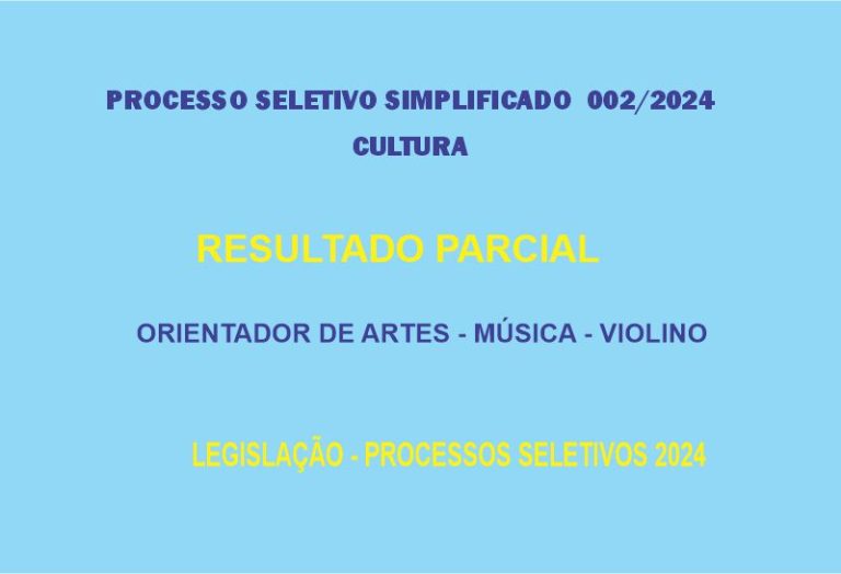 Resultado Parcial – Violino