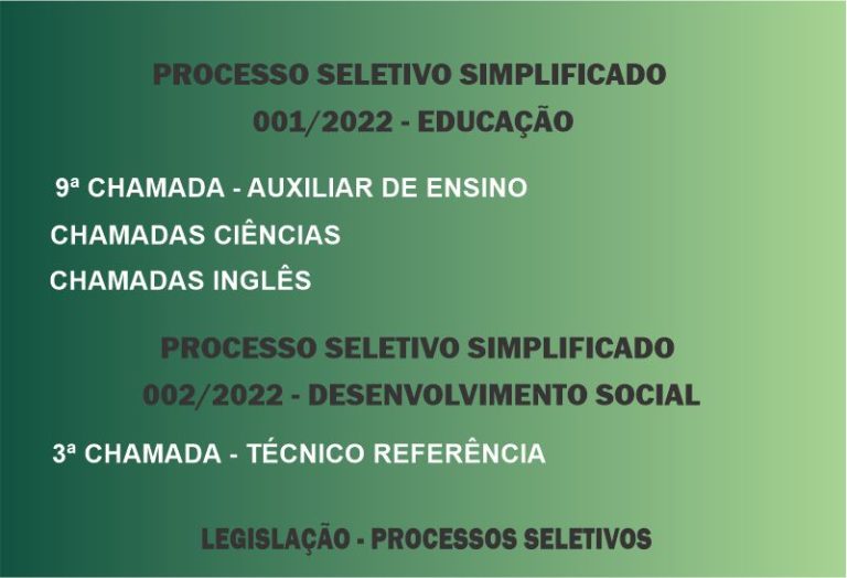 PROCESSO SELETIVO