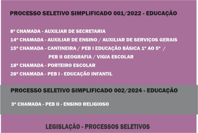 PROCESSO SELETIVO