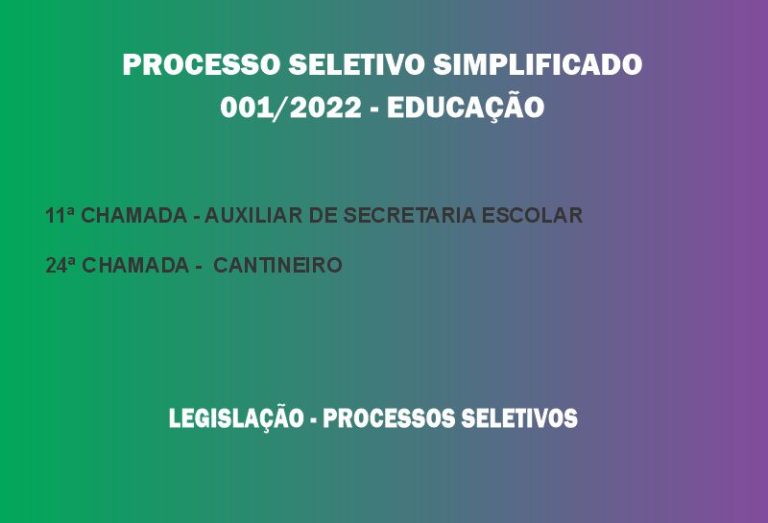 PSS 001/2022 CHAMADAS