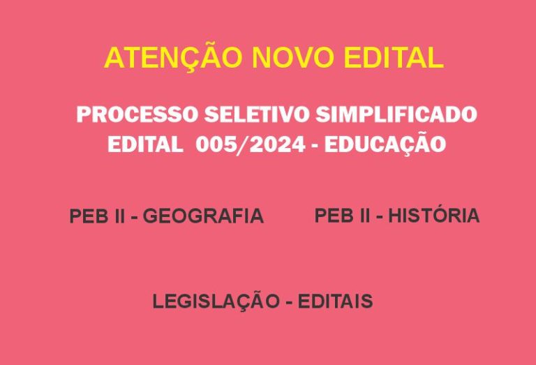 Novo edital – Educação