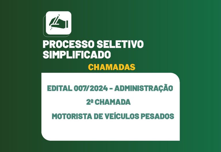 Edital 007/2024 – Chamada