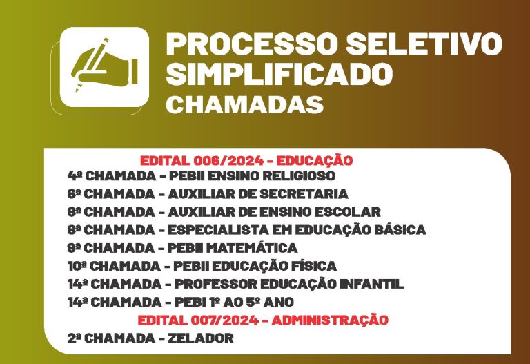 Chamadas Editais 006 e 007/2024