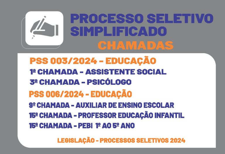 Novas chamadas PSS 003 e 006