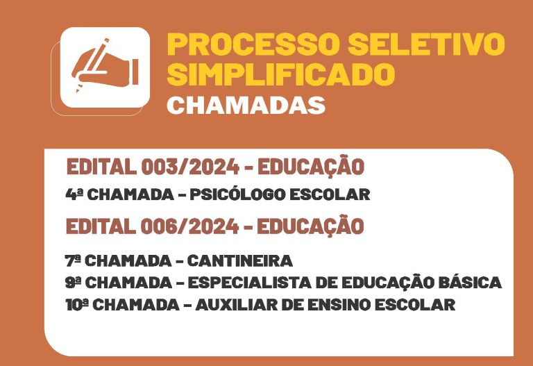 CHAMADAS PSS 003 E 006 – EDUCAÇÃO