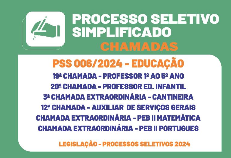 Novas chamadas Educação