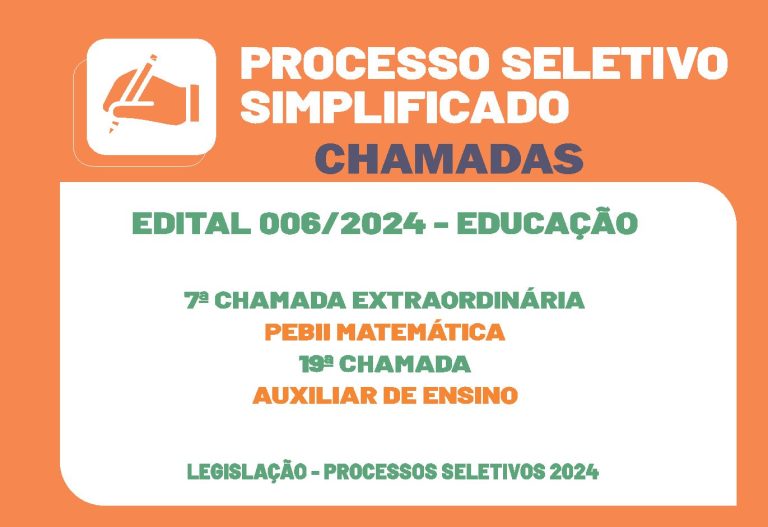 PSS 006/24 – Educação – Chamadas