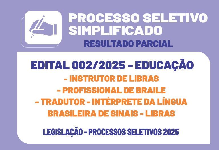 RESULTADO PARCIAL – PSS 002/2025 – EDUCAÇÃO