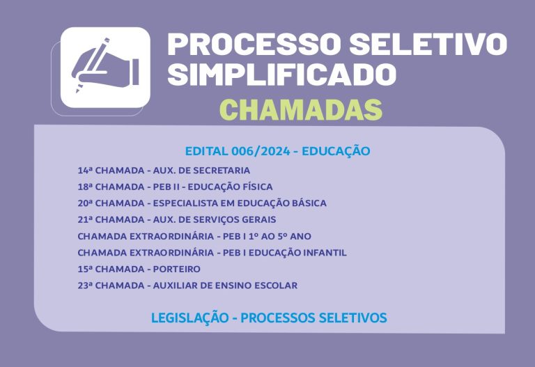 NOVAS CHAMADAS EDUCAÇÃO