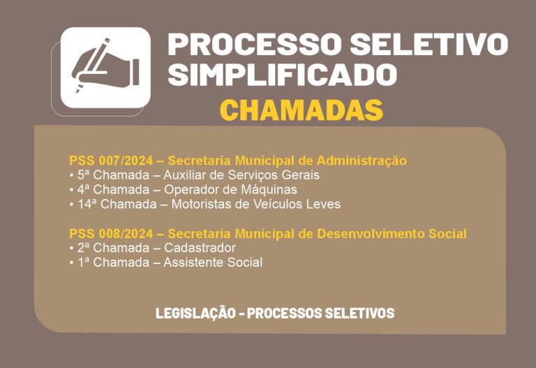 Chamadas dos PSS 007 e 008/2024