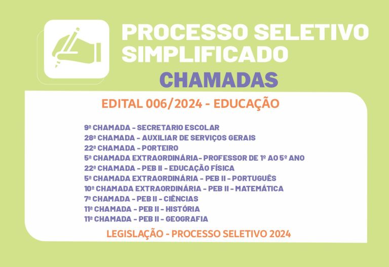 PSS 006/24 – Novas Chamadas